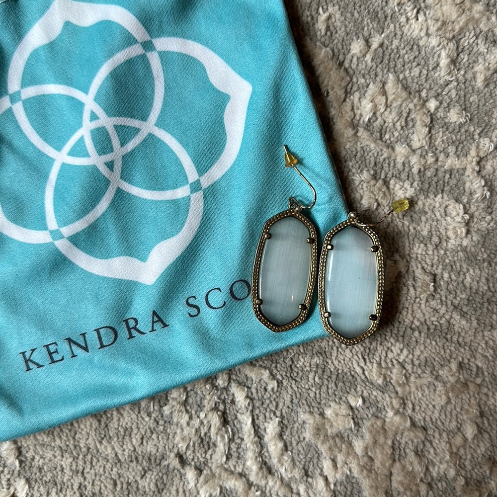 Kendra Scott White/Opal Ella Drop Earrings